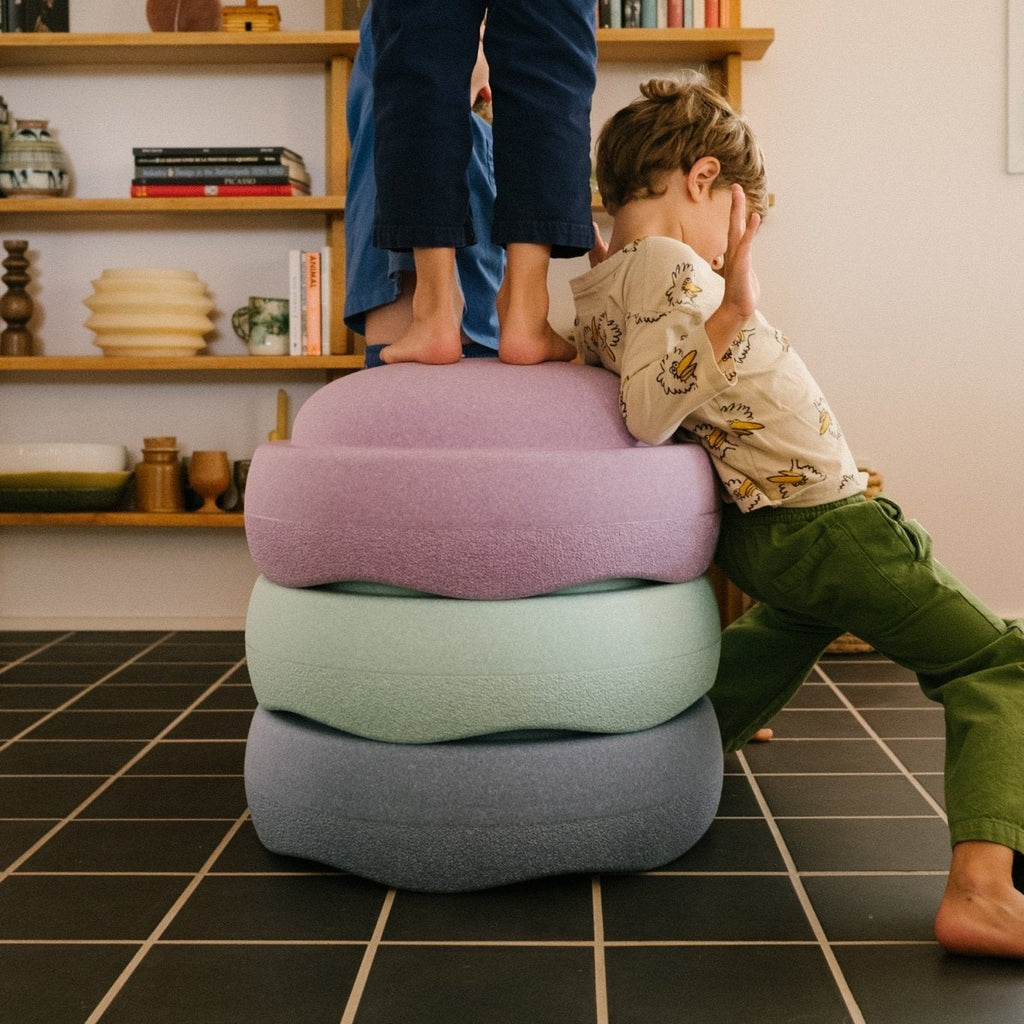 Stapelstein® Grow Rainbow Pastel - set van 6 XL stenen - Open ended speelgoed Stapelstein - In den Olifant