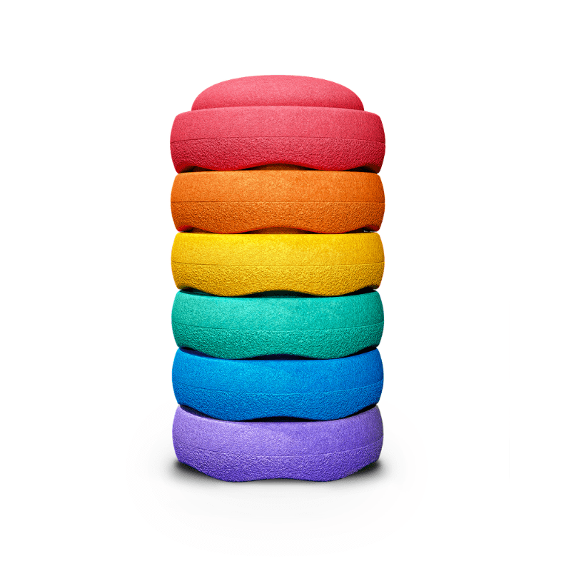 Stapelstein® Mini Rainbow Classic - Set van 6 - Sorteer - en stapelspeelgoed Stapelstein - In den Olifant