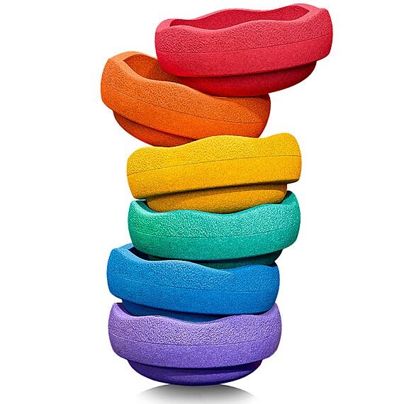 Stapelstein® Original Mini Rainbow Classic - Set Van 6 - Stapelstein Stapelstein - In den Olifant