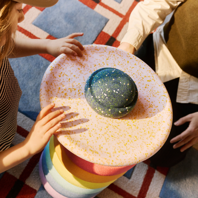 Stapelstein Spring Special Rainbow Set Pastel - set van 6 + 1 balansbord + 1 GRATIS mini - Open ended speelgoed Stapelstein - In den Olifant