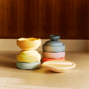 Stapelstein Spring Special Rainbow Set Pastel - set van 6 + 1 balansbord + 1 GRATIS mini - Open ended speelgoed Stapelstein - In den Olifant