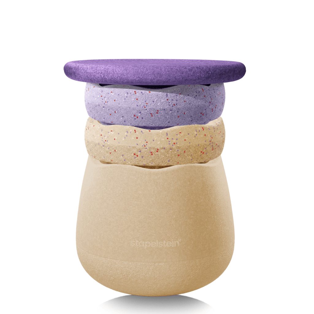 Stapelstein® Winter Special Dynamic all - set van 4 + Pad Light Violet - Open ended speelgoed Stapelstein - In den Olifant