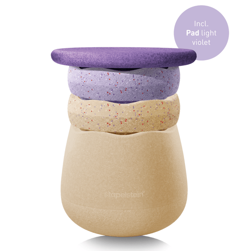 Stapelstein® Winter Special Dynamic all - set van 4 + Pad Light Violet - Open ended speelgoed Stapelstein - In den Olifant