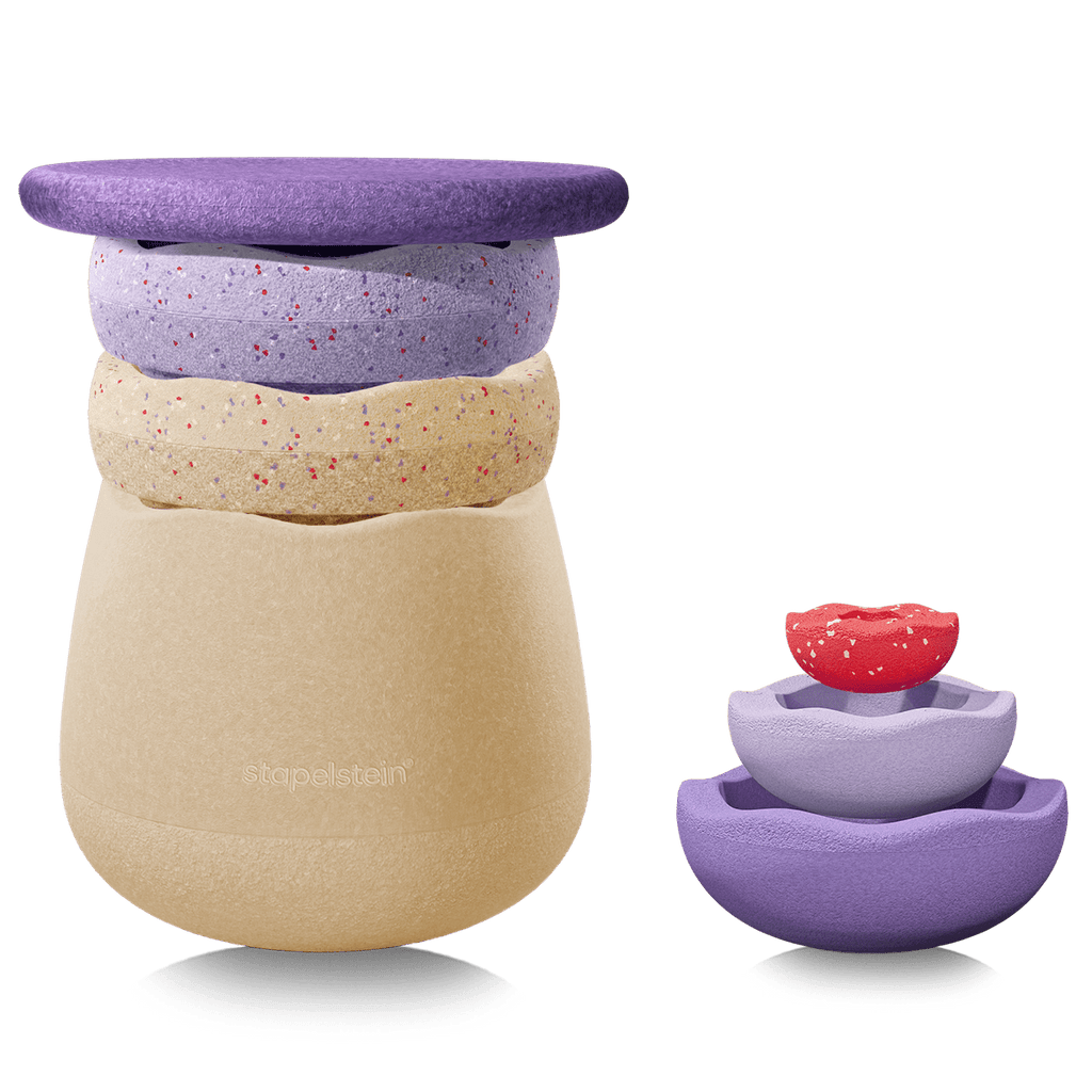 Stapelstein® Winter Special Dynamic complete - set van 7 + Pad Light Violet - Open ended speelgoed Stapelstein - In den Olifant