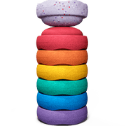 Stapelstein® Winter Special Mini rainbow classic - set van 6 + 1 limited edition steen - Stapelspeelgoed Stapelstein - In den Olifant