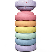 Stapelstein® Winter Special Mini rainbow pastel - set van 6 + 1 limited edition steen - Stapelspeelgoed Stapelstein - In den Olifant