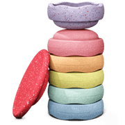 Stapelstein® Winter Special Rainbow Set Pastel - set van 6 + balansbord - Open ended speelgoed Stapelstein - In den Olifant