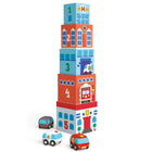 Stapeltoren met 3 voertuigen - TopaniCar - Stapelspeelgoed Djeco - In den Olifant