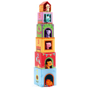 Stapeltoren met 6 speelfiguren - TopaniFarm - Stapelspeelgoed Djeco - In den Olifant