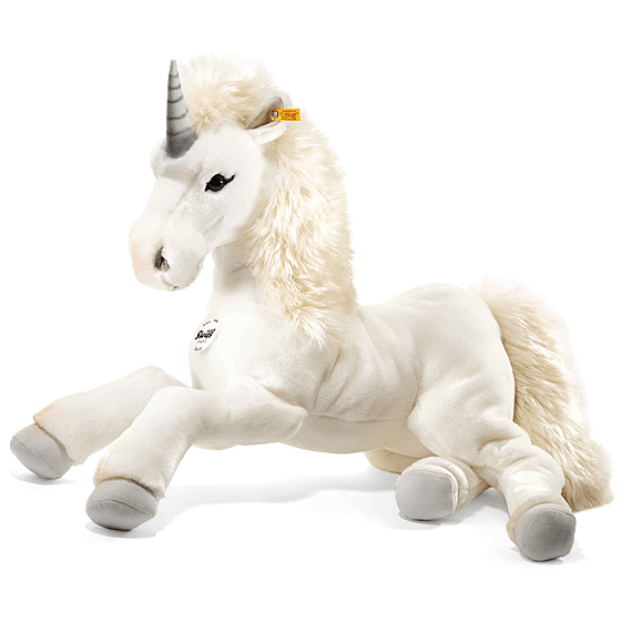 Knuffel Eenhoorn Starly Schlenker - Wit Liggend - 70 Cm