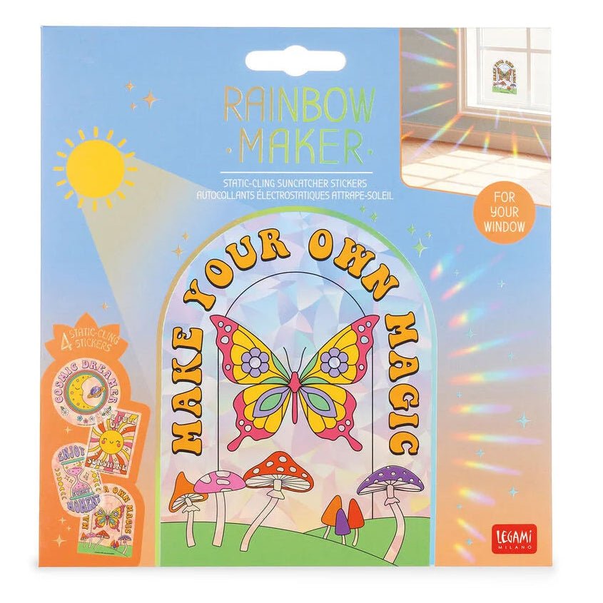 Statische Raamstickers Rainbow Maker Groovy - set van 4 - Stickers en stickersets Legami - In den Olifant