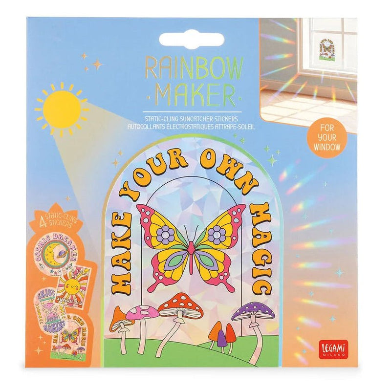 Statische Raamstickers Rainbow Maker Groovy - set van 4 - Stickers en stickersets Legami - In den Olifant