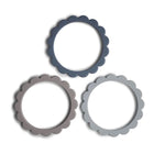 Bijtarmbandjes Flower Bracelet Steel, Dark Gray & Stone - Set van 3