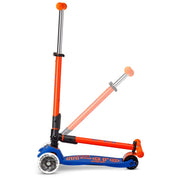 Step Maxi Micro foldable LED Blue Orange Neon - 5 tot 12 jaar - Steppen Micro Mobility - In den Olifant