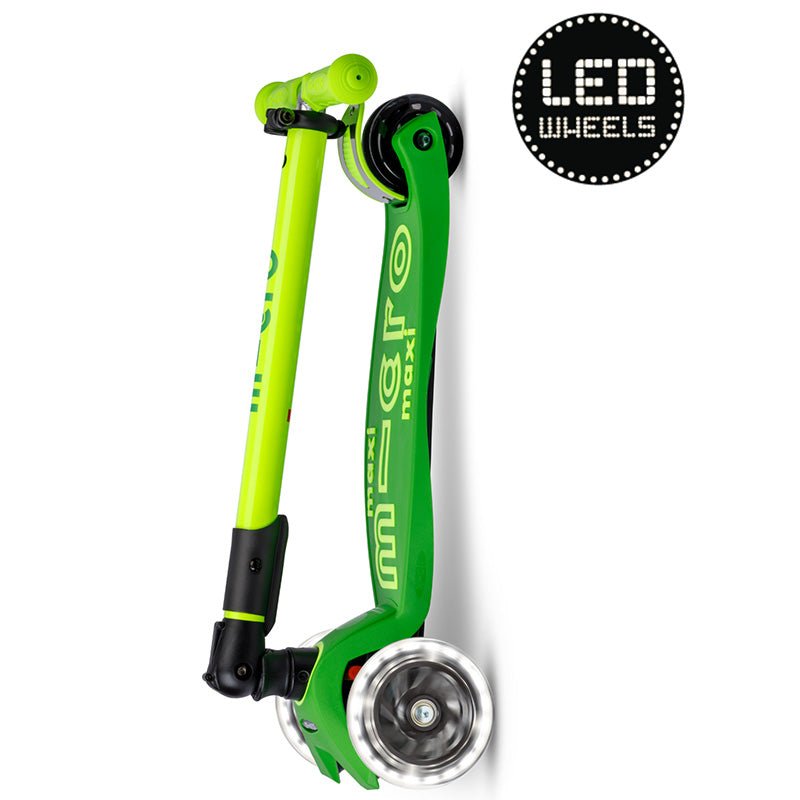 Step Maxi Micro foldable LED Yellow Green Neon - 5 tot 12 jaar - Steppen Micro Mobility - In den Olifant