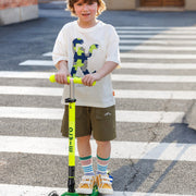 Step Maxi Micro foldable LED Yellow Green Neon - 5 tot 12 jaar - Steppen Micro Mobility - In den Olifant