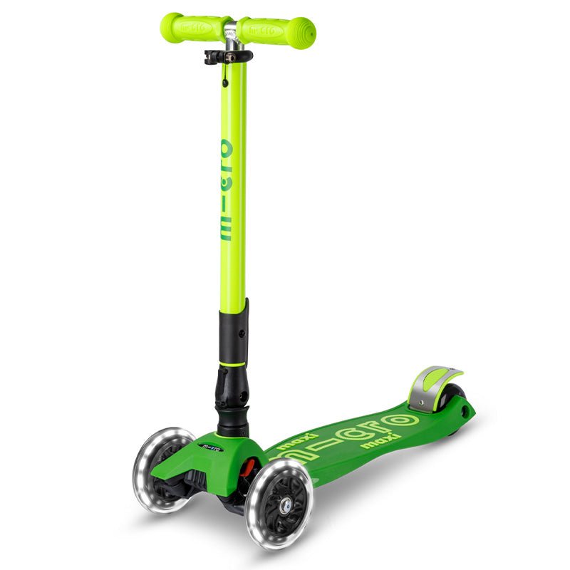 Step Maxi Micro foldable LED Yellow Green Neon - 5 tot 12 jaar - Steppen Micro Mobility - In den Olifant