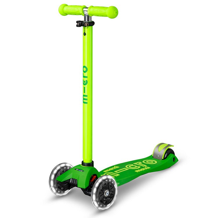 Step met 3 wielen Maxi Micro Deluxe LED groen geel neon - 5 tot 12 jaar - Steppen Micro Mobility - In den Olifant