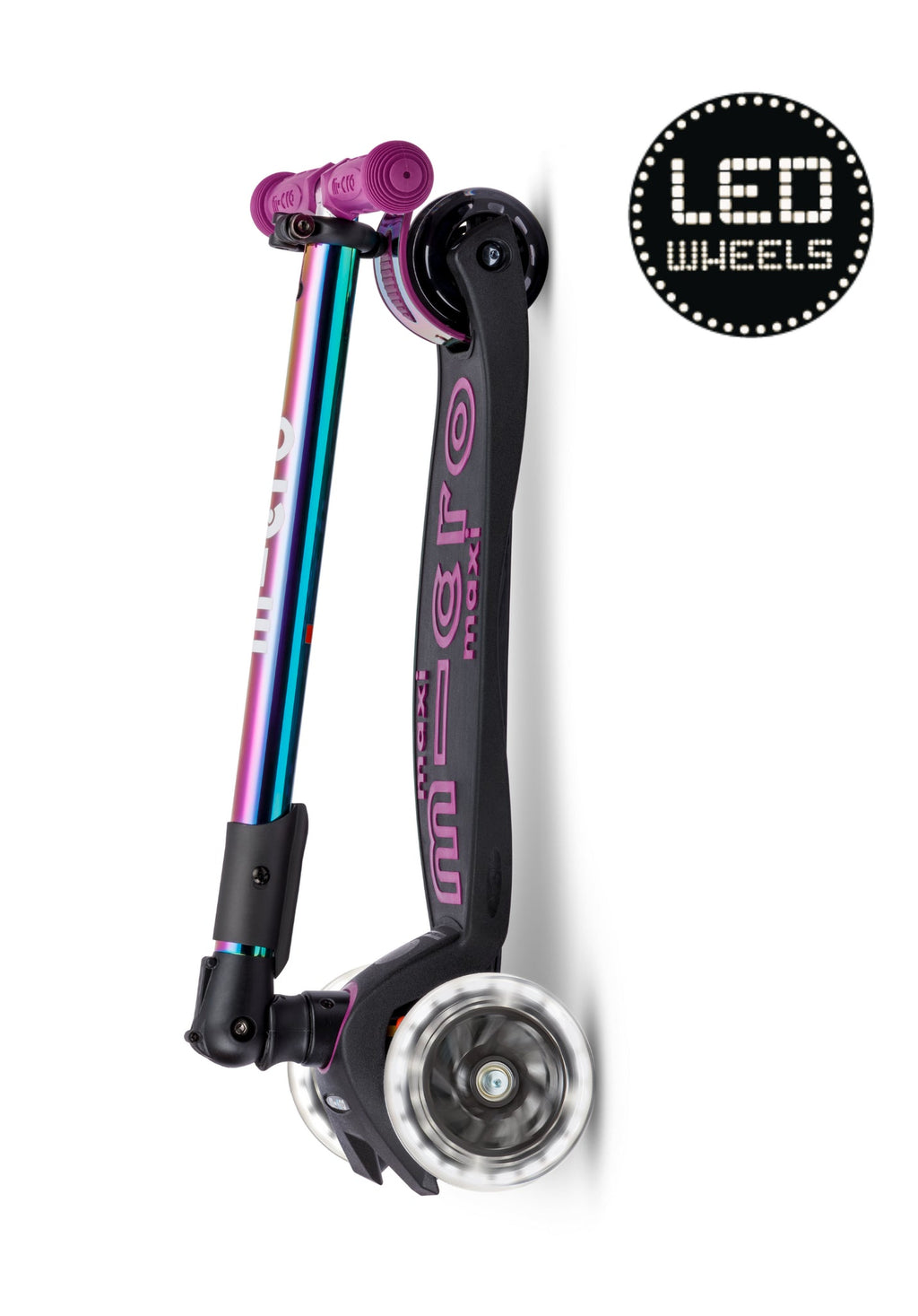 Step met 3 wielen Maxi Micro Foldable LED Neochrome paars - 5 tot 12 jaar - Steppen Micro Mobility - In den Olifant