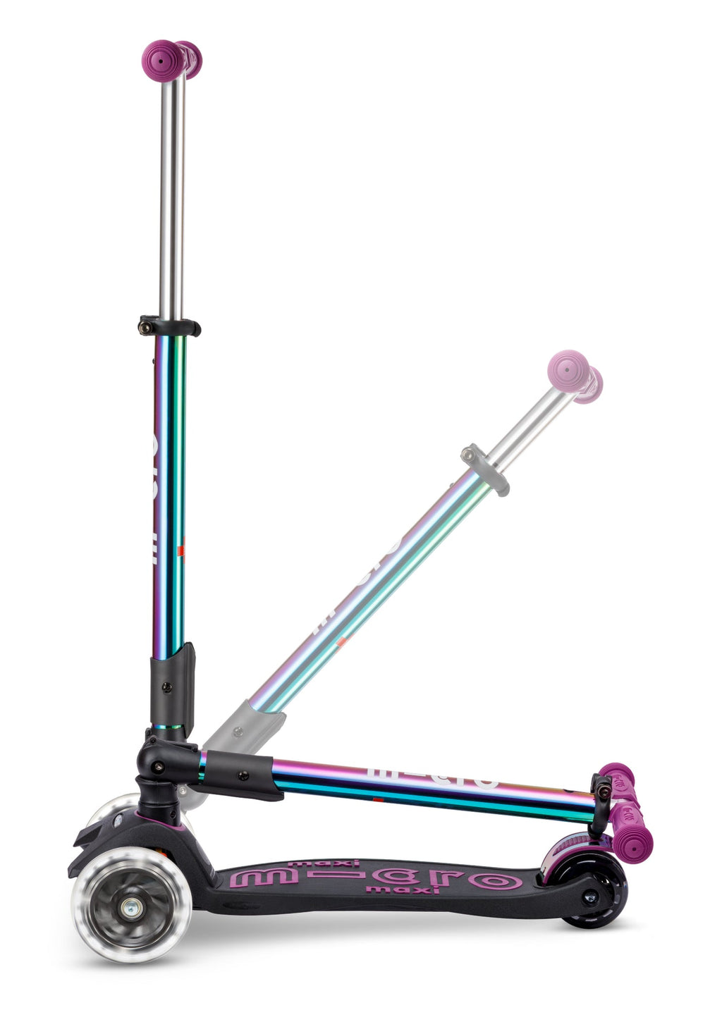 Step met 3 wielen Maxi Micro Foldable LED Neochrome paars - 5 tot 12 jaar - Steppen Micro Mobility - In den Olifant