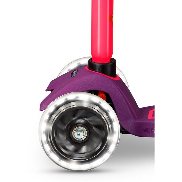 Step met 3 wielen Maxi Micro step Deluxe LED paars roze neon - Steppen Micro Mobility - In den Olifant
