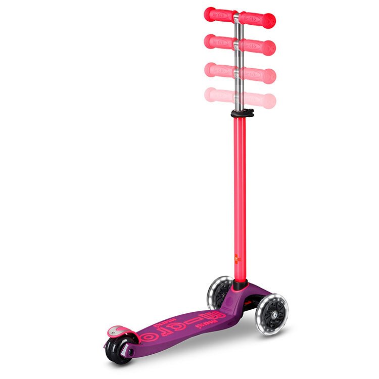 Step met 3 wielen Maxi Micro step Deluxe LED paars roze neon - Steppen Micro Mobility - In den Olifant