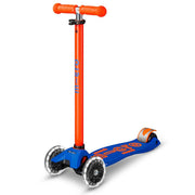 Step op 3 wielen Maxi Micro Deluxe LED blauw oranje neon - 5 tot 12 jaar - Steppen Micro Mobility - In den Olifant