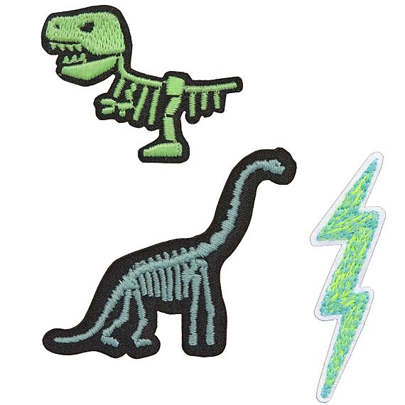 Stoffen Stickers Textile Woven Sticker Stick On Dino | Set Van 3