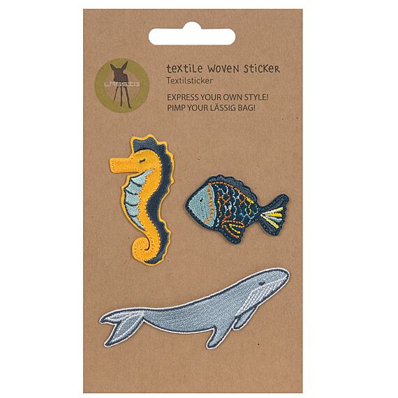 Stoffen Stickers Textile Woven Sticker Stick On Sea | Set Van 3