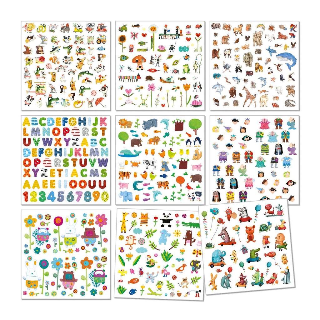 Stickers Voor De Kleintjes - set van 1000+ - Stickers en stickersets Djeco - In den Olifant