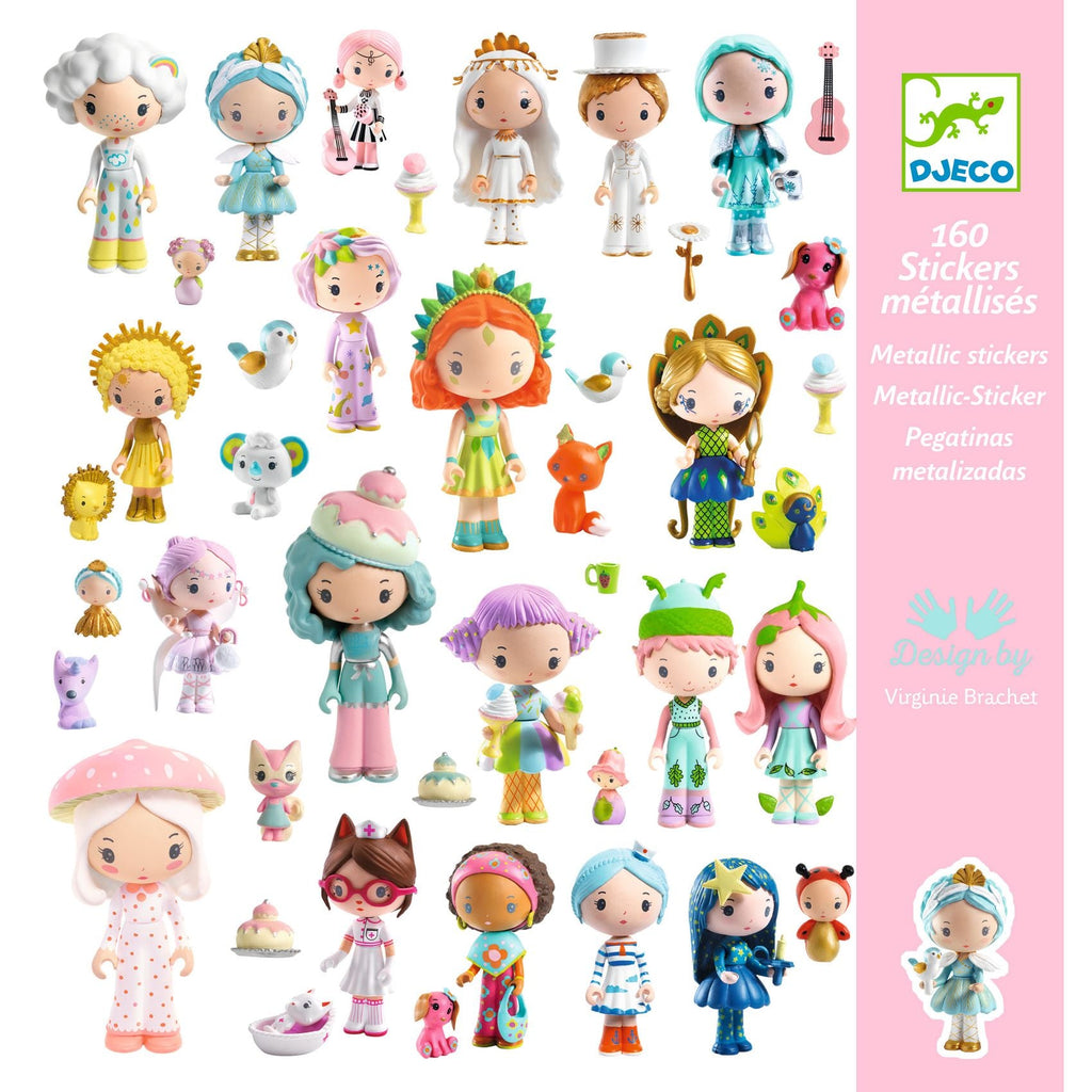 Stickerset De kleine wereld van Tinyly - 160 metallic stickers - Stickers en stickersets Djeco - In den Olifant