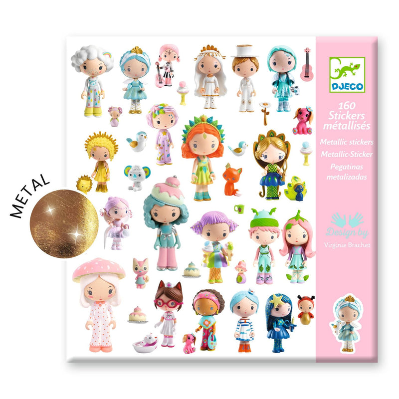 Stickerset De kleine wereld van Tinyly - 160 metallic stickers - Stickers en stickersets Djeco - In den Olifant