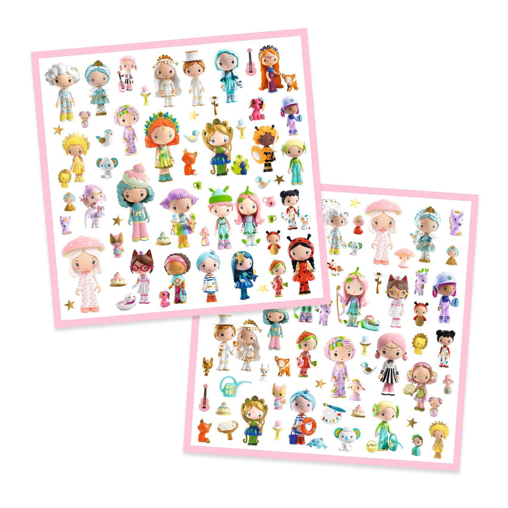Stickerset De kleine wereld van Tinyly - 160 metallic stickers - Stickers en stickersets Djeco - In den Olifant