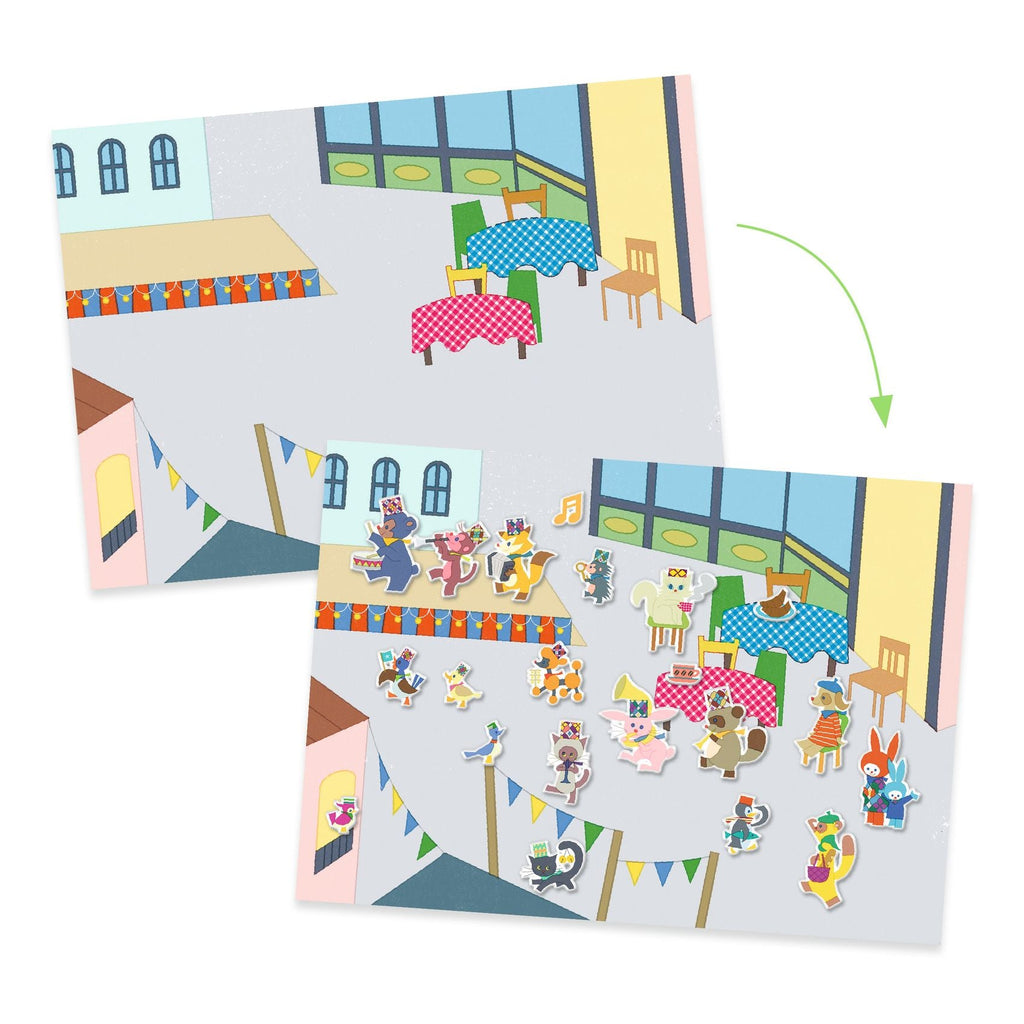Stickerset met herbruikbare stickers - Fanfare - Stickers en stickersets Djeco - In den Olifant