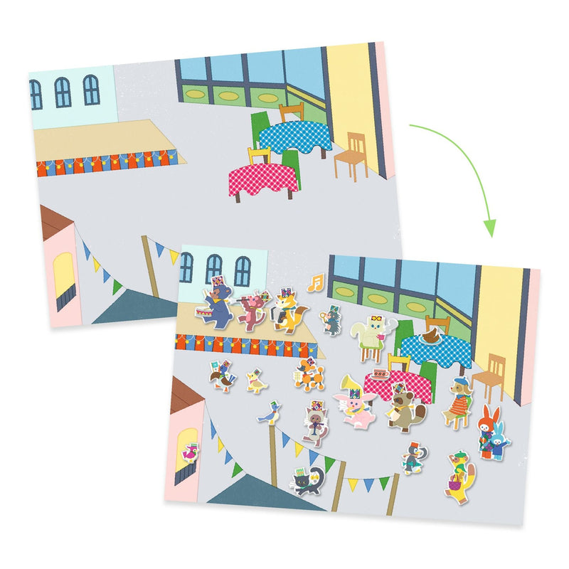 Stickerset met herbruikbare stickers - Fanfare - Stickers en stickersets Djeco - In den Olifant