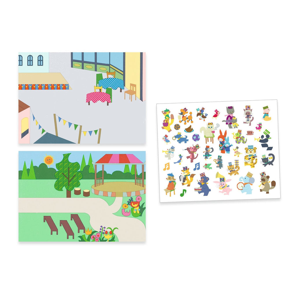 Stickerset met herbruikbare stickers - Fanfare - Stickers en stickersets Djeco - In den Olifant