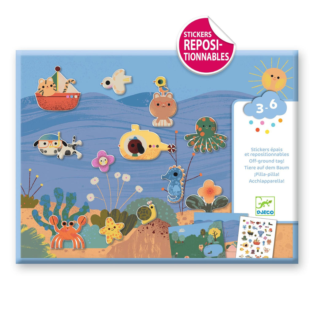 Stickerset met herbruikbare stickers - Summertime - Stickers en stickersets Djeco - In den Olifant