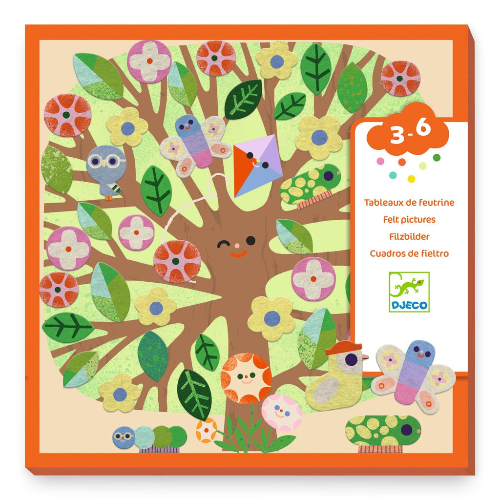 Stickerset met vilten stickers - Door de seizoenen heen - Stickers en stickersets Djeco - In den Olifant