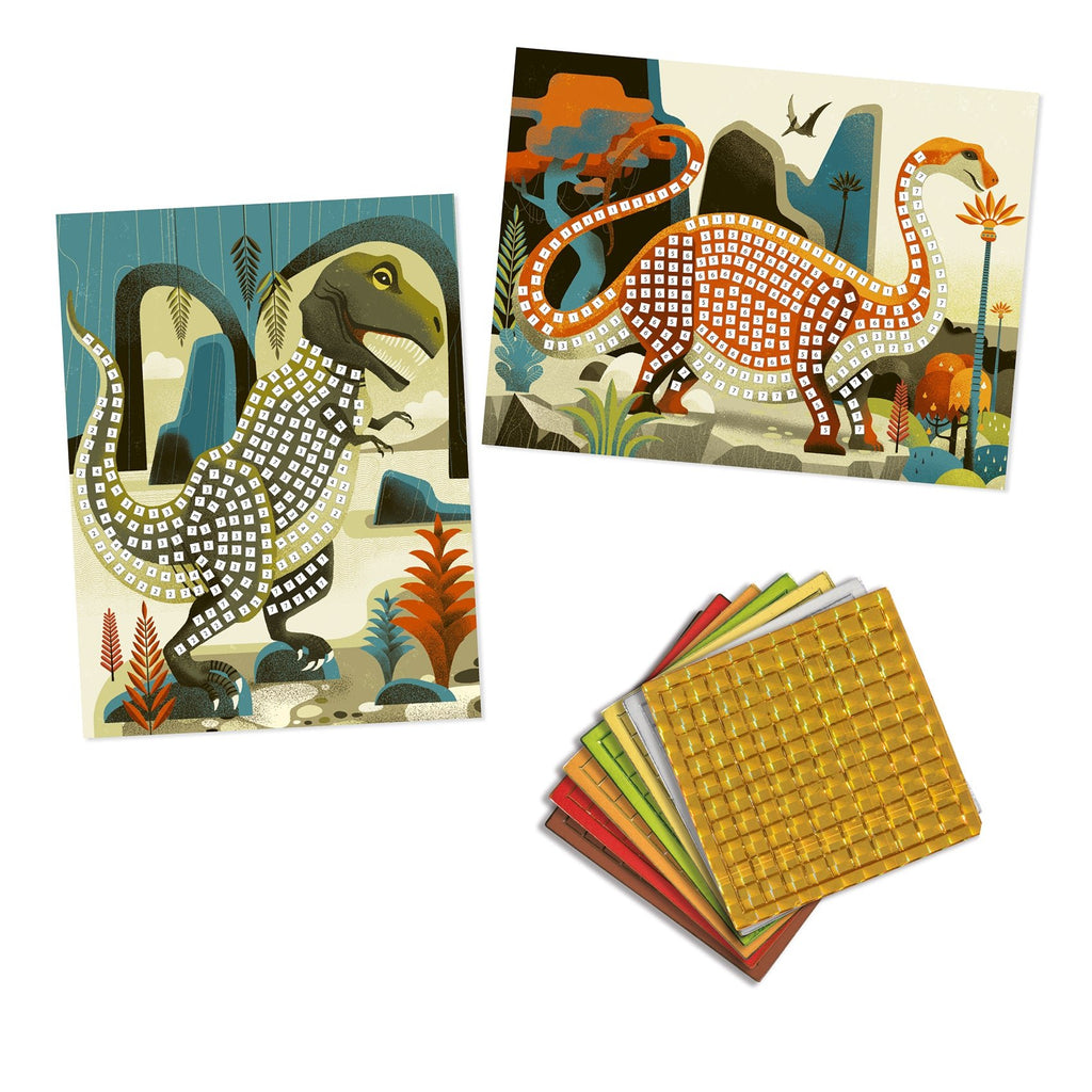 Stickerset Mozaïek - Dinosaurussen - Stickers en stickersets Djeco - In den Olifant