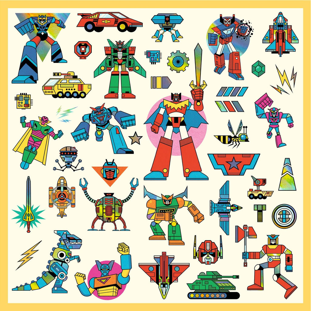 Stickerset Robots - set van 160 - Stickers en stickersets Djeco - In den Olifant