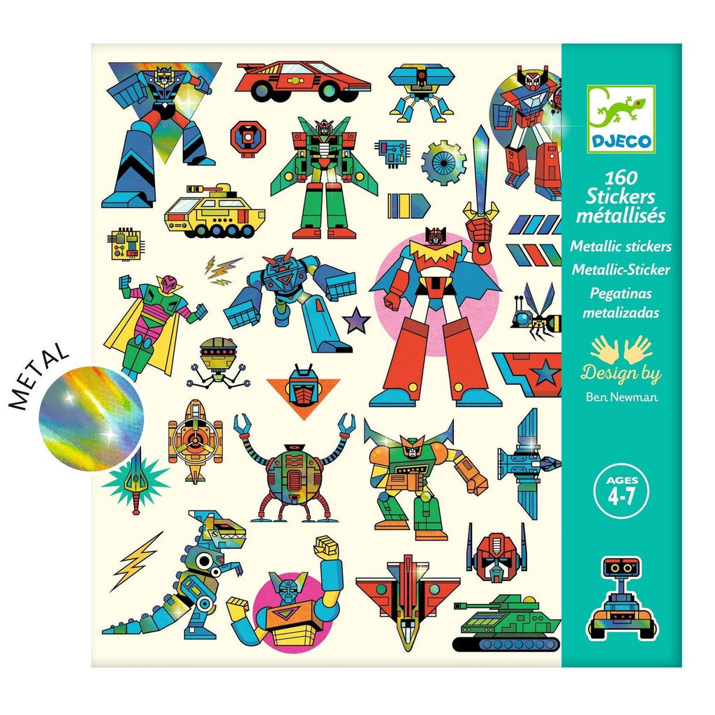 Stickerset Robots - set van 160 - Stickers en stickersets Djeco - In den Olifant