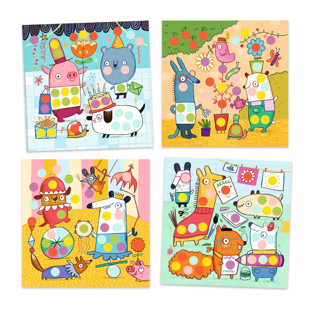 Stickerset - Veel Ronde Stickertjes - Stickers en stickersets Djeco - In den Olifant