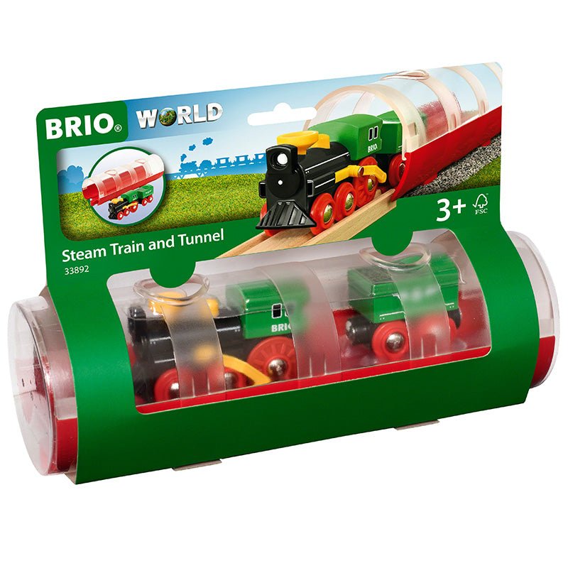 Stoomtrein & Tunnel - 3 onderdelen - Treinen Brio - In den Olifant