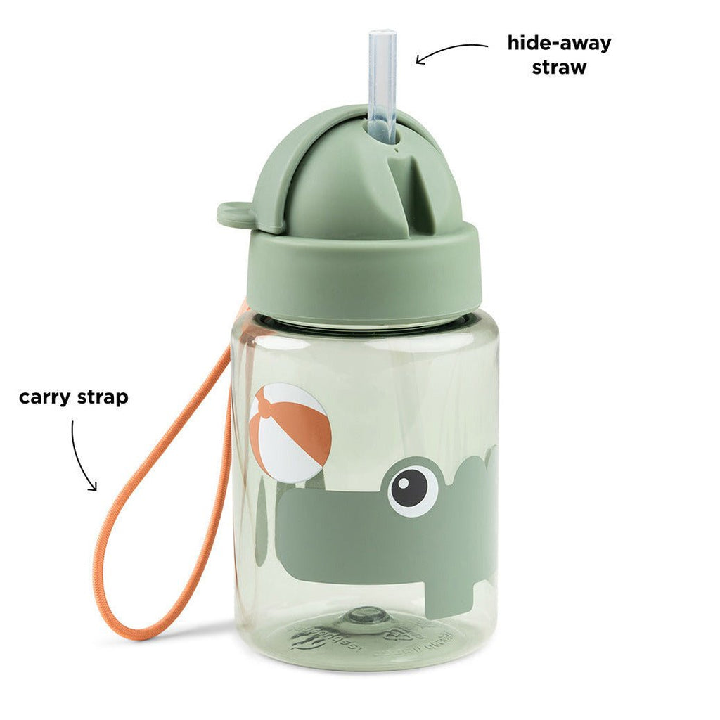 Straw bottle Playground Green 280 ml - Drinkflessen Done by Deer - In den Olifant
