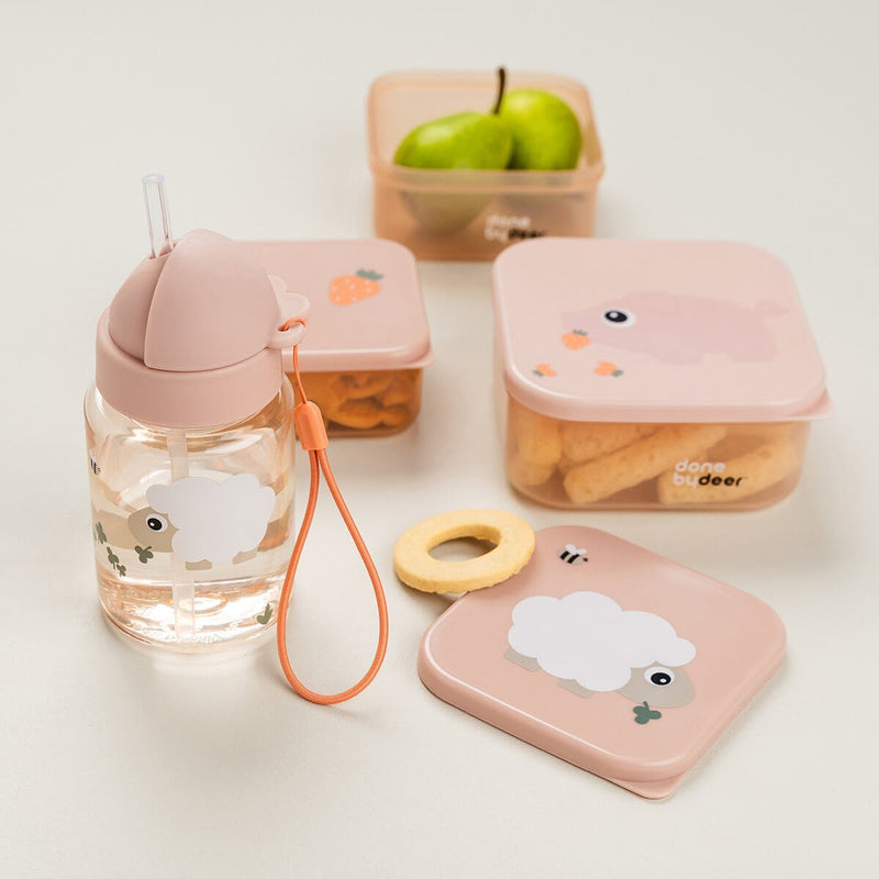 Straw bottle Tiny farm Powder 280 ml - Drinkflessen Done by Deer - In den Olifant