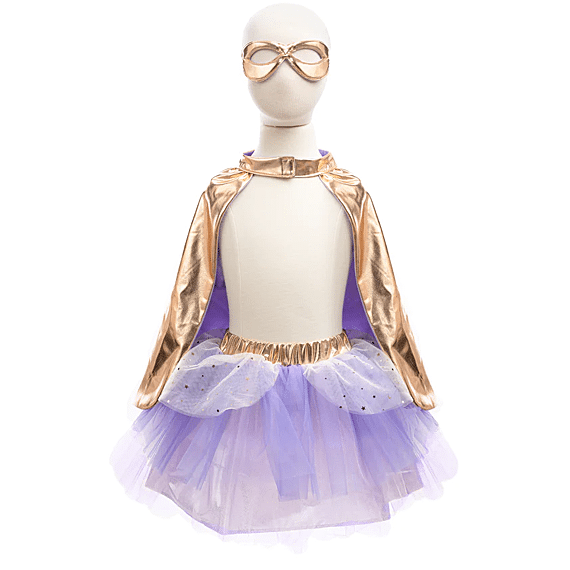 Superheldenkostuum Met Tutu En Masker Metallic Rose Gold Lilac