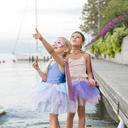 Superheldenkostuum Met Tutu En Masker Super - Duper Pink Light Blue - Verkleedcapes Great Pretenders - In den Olifant