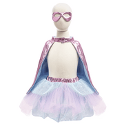 Superheldenkostuum Met Tutu En Masker Super - Duper Pink Light Blue - Verkleedcapes Great Pretenders - In den Olifant