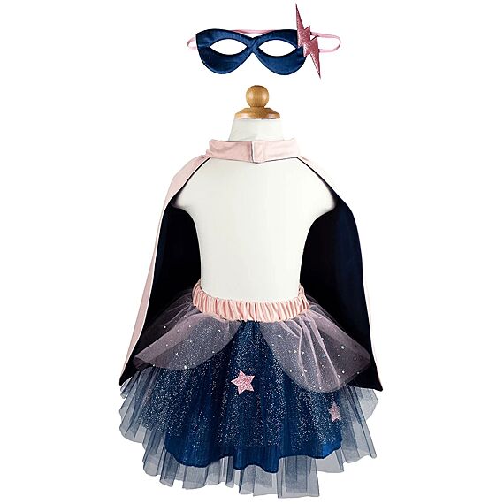 Superheldenkostuum Met Tutu En Masker - Super - Duper Pink Navy - Verkleedkostuums Great Pretenders - In den Olifant