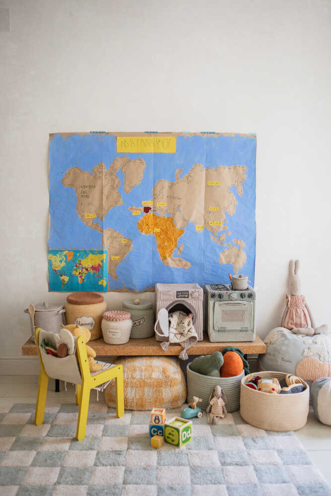 Tapijt Washable Rug Kitchen Tiles Blue Sage - 120 x 160 cm - Tapijten Lorena Canals - In den Olifant